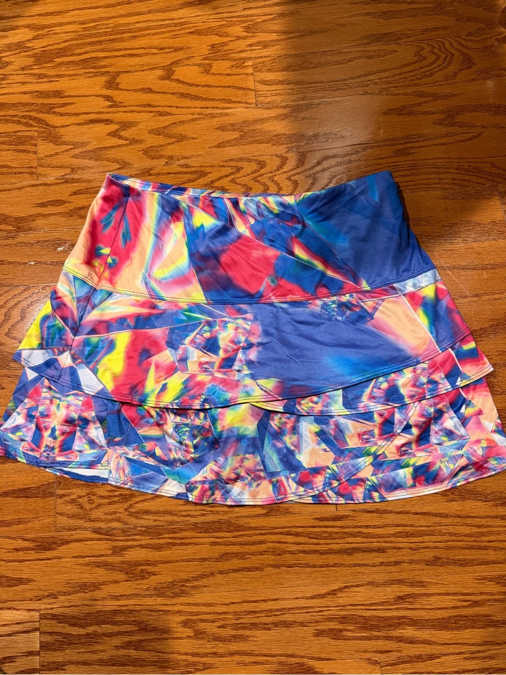 Lucky in Love Multicolor Ruffle Skort — Blue, Pink, Yellow